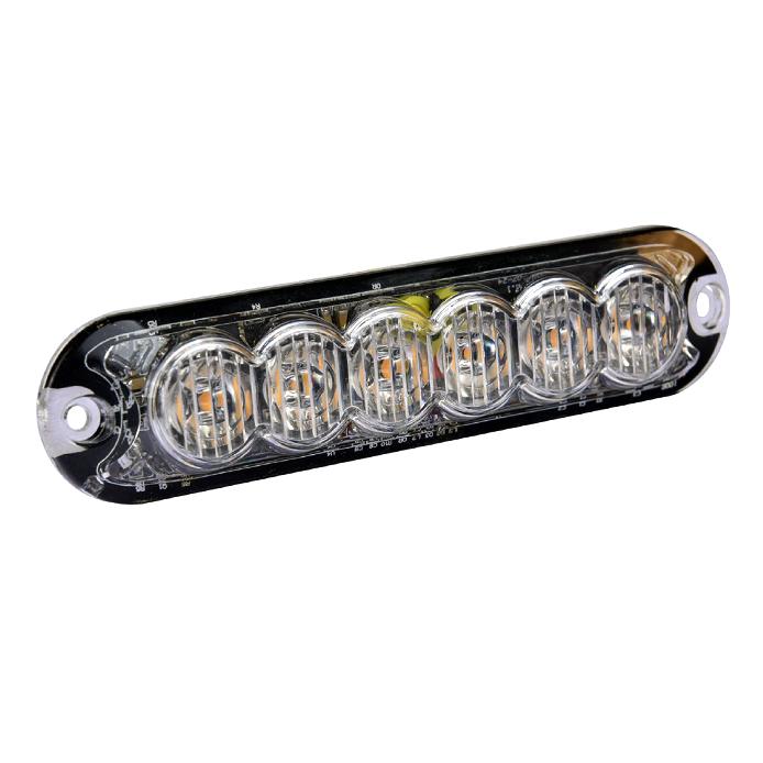 0-441-66 High Intensity 6 Amber LED Warning Light (12 flash patterns)