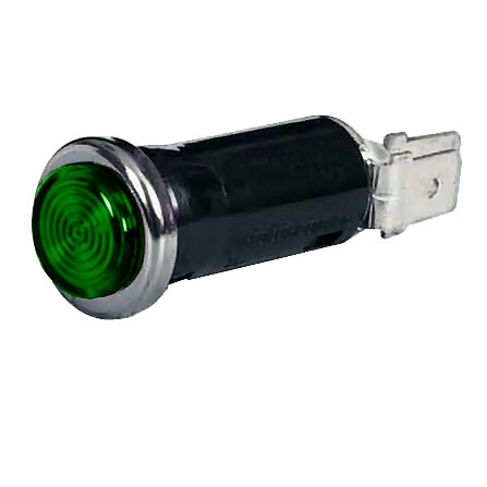 0-609-04 | 12Vdc 2W Green Chrome Bezel Panel Warning Light