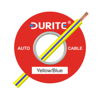 0-942-82 50m x 1.00mm Yellow-Blue 8.75A Auto Single-core Cable