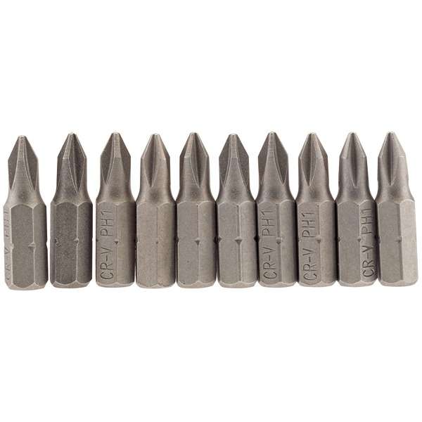 64060 | Cross Slot Insert Bit 1/4'' Hex 25mm Long No.1 (Pack of 10)