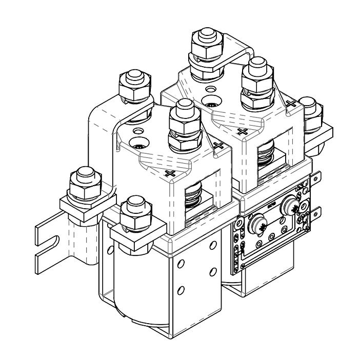 SW205N-71 Albright 2 x SW201 125V DC Contactors on a bracket - Continuous