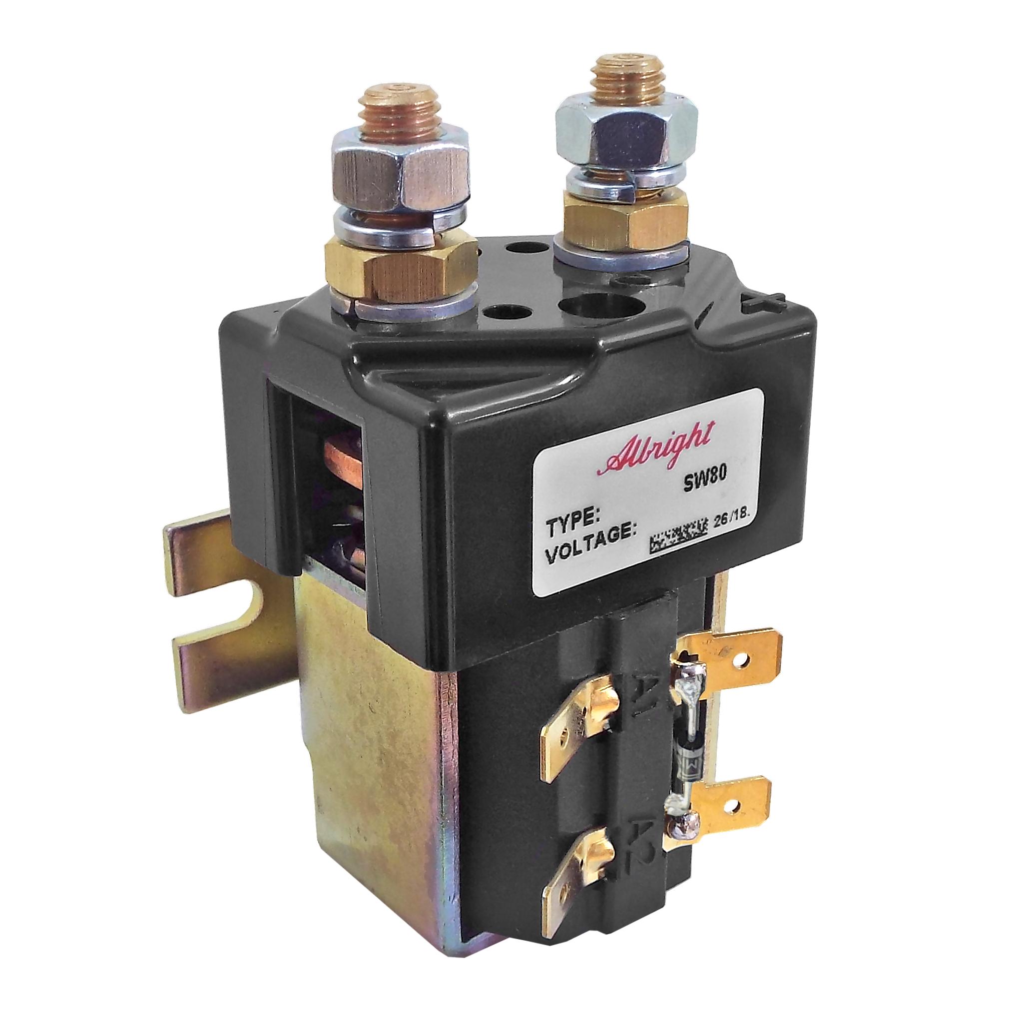 SW80-1764 Albright 24V Single-acting Solenoid Contactor - Continuous