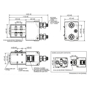 SU280AB-1020 Albright Single-acting 24V 250A Contactor - Continuous