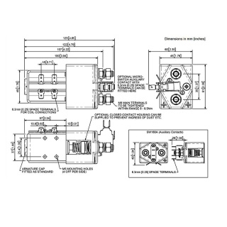 SW180B-646M Albright 24V Magnetic Latching SPST Solenoid Contactor - Continuous