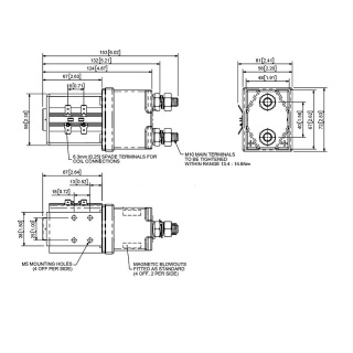 SW200-583 Albright Single-acting 80V Solenoid Contactor - Continuous