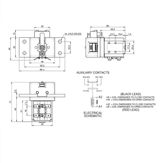 SW250A-1107M Albright 60V Magnetic Latched Busbar Contactor - Intermittent