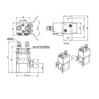 SW60-309 Albright 24V DC Single-acting 80A Miniature Solenoid - Intermittent