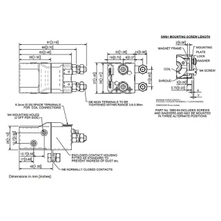 SW61-115 Albright 12V DC Single-pole Double-throw 80A Solenoid - Intermittent